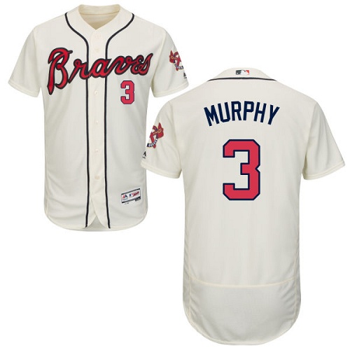 Braves #3 Dale Murphy Cream Flexbase Authentic Collection Stitched MLB Jersey